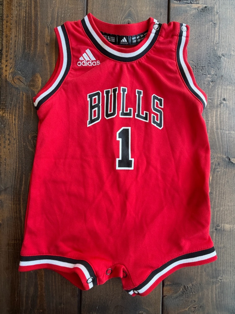 Adidas Red Chicago Bulls Infant Jersey Romper “Rose 1” Derrick Rose